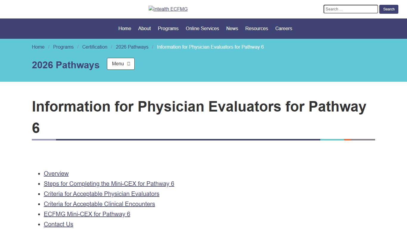 2026 Pathways Information for Physician Evaluators for Pathway 6